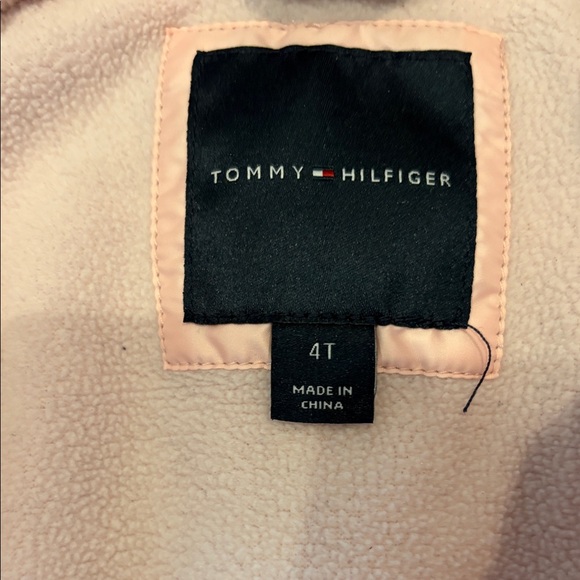 Tommy Hilfiger Pink and Black Puffer Jacket with Faux Fur Hood - Picture 2 of 6